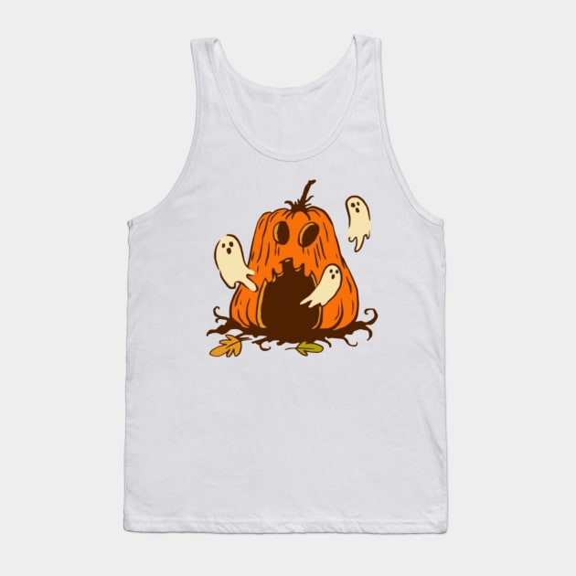 Halloween scary evil pumpkin funny pumpkin head Tank Top by CharactersFans